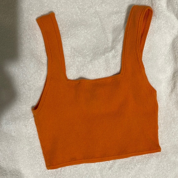 Orange Stretch Crop Top - Picture 3 of 7